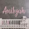 Name Wall Decal Sticker Custom Name Wall Decal Girls Room Boys Room - Personalized Name Wall Decal Nursery Decal - Baby Monogram Vinyl Wall Art (52" wide x 23" high) view 1