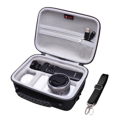 XANAD Hard Case for Sony Alpha ZV-E10 / ZV-1 / ZV-1F / ZV-1 II Vlogging Camera with Vlogger Accessory Kit Tripod (GP-VPT2 BT) and Microphone - Carrying Storage Bag(Black+Gray)