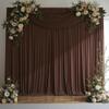 10 ft x 10 ft Wrinkle Free Brown Backdrop Curtain for Parties, Wedding Brown Photo Backdrop Drapes, Fabric 2 Panels 5x10ft for Baby Shower Photoshoot Engagement Birthday Photography Background view 1