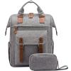 LOVEVOOK Laptop Backpack for Women Work Travel Commuter Teacher Backpack Business Computer Bag Doctor Nurse Bags College Backpack Purse, 17 Inch, Grey-brown view 1