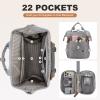 LOVEVOOK Laptop Backpack for Women Work Travel Commuter Teacher Backpack Business Computer Bag Doctor Nurse Bags College Backpack Purse, 17 Inch, Grey-brown view 2