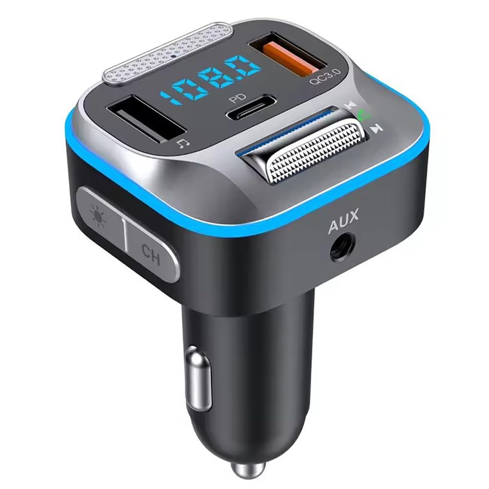 Bluetooth Car Adapter, Blutu para Carros, Blooth Tooth Fm Transmitter for Car Support QC3.0 USB Car Charger Siri Google Assitant, U Disk, SD Card Hi-Fi Music