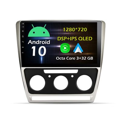 10.1'' 3+32GB Android 10 in Dash Car Stereo Radio Fit for VW Volkswagen SKODA Octavia 2007~2014 Black/Silver GPS Navigation Head Unit Carplay Android Auto DSP 4G WIFI Bluetooth