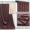 10ft x 10ft Wrinkle Free Brown Backdrop Curtains for Parties, Polyester Photo Backdrop Drapes 2 Panels 5x10ft for Wedding Birthday Party Photography Background Photoshoot view 2