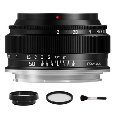 TTArtisan 50mm F2 Full Frame Large Aperture Manual Portrait Lens for Sony E Mount fe Mirrorless Camera Alpha A6000 A6300 A6400 A7C A7MIII A7MIV A7RIII A9 NEX-3 NEX-3N NEX-5 Black