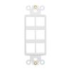6-Port Decorator Insert with Nut, Wall Plate Adapter, White (6 Port 10 Pack) view 2