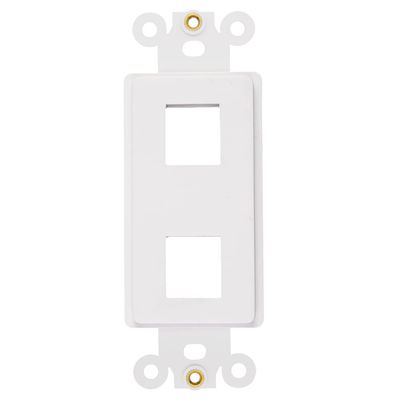 2-Port Decorator Insert with Nut, Wall Plate Adapter, White (2 Port 1 Pack)