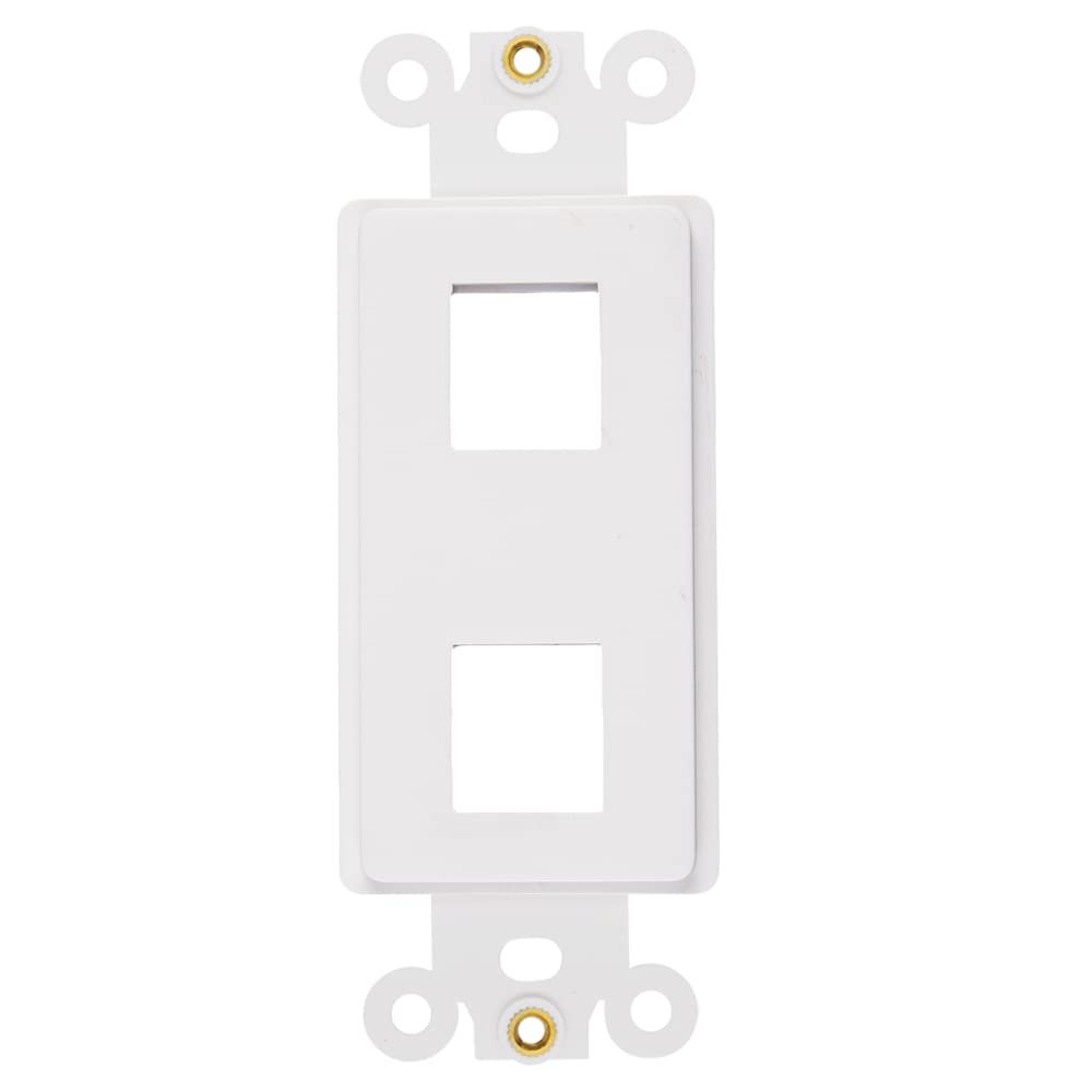 2-Port Decorator Insert with Nut, Wall Plate Adapter, White (2 Port 1 Pack)