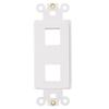 2-Port Decorator Insert with Nut, Wall Plate Adapter, White (2 Port 1 Pack) view 1