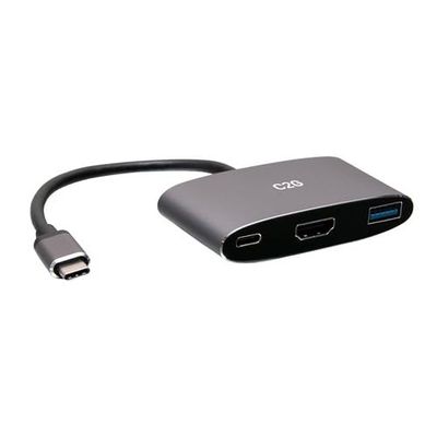 C2G C2G54460 USB C Docking Station - Black - USB C to HDMI, USB 3.0 & USB C - 100 W - USB Type C - 3 x USB Ports - HDMI - Thunderbolt - Wired - for Notebook, Tablet, PC (Renewed)