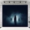 10x6.5ft Ghost Fog Dark Halloween Scary Night Photography Backdrops Fabric Party Decoration Background Hell Photo Backdrop view 1