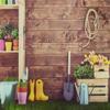10x10ft Spring Green Grass Wooden Wall Photography Backdrops Baby Show Tool Flowers Photo Booth Prop for Studio Decoration view 2