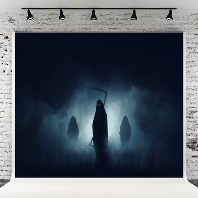 10x10ft Ghost Fog Dark Halloween Scary Night Photography Backdrops Fabric Party Decoration Background Hell Photo Backdrop