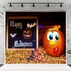 10x6.5ft Happy Halloween Photography Backdrops Black Board Smile Pumpkin Background for Picture view 1