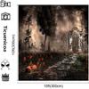 10x10ft Gate of Hell Halloween Pumpkin Photo Backdrops Fabric Photography Background Dark Cloud Photo Studio Prop Decor Backdrop view 3