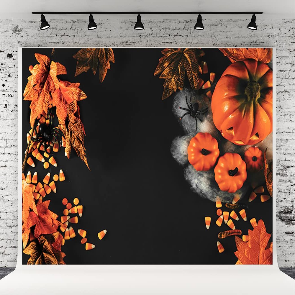 10x10ft Harvest Pumpkin Halloween Photography Backdrops Autumn Background for Portrait