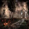 10x6.5ft Gate of Hell Halloween Pumpkin Photo Backdrops Fabric Photography Background Dark Cloud Photo Studio Prop Decor Backdrop view 2