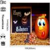 10x10ft Happy Halloween Photography Backdrops Black Board Smile Pumpkin Background for Picture view 3