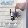 Xega 2 Pack Security Camera Wireless Outdoor 2K 360 PTZ Camera Solar Security Cameras 2.4G WiFi Video Surveillance w/Spotlight & Siren, Color Night Vision, AI Motion Detection, 2-Way Talk, IP66 view 2