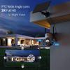 Xega 2 Pack Security Camera Wireless Outdoor 2K 360 PTZ Camera Solar Security Cameras 2.4G WiFi Video Surveillance w/Spotlight & Siren, Color Night Vision, AI Motion Detection, 2-Way Talk, IP66 view 4