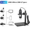 Lab Microscope Slides 8 LEDs Bracket 1600X Handheld Portable Electronic Digital Microscope Microscope Parts (Color : 1000x) view 2
