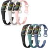 6 Pack Maledan Slim Band Soft Silicone Waterproof Sports Bands Compatible with Fitbit Charge 5 Fitness Tracker view 1