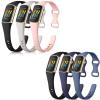 6 Pack Maledan Slim Band Soft Silicone Waterproof Sports Bands Compatible with Fitbit Charge 5 Fitness Tracker view 1