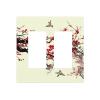Flower Blossom 2 Gang Double Rocker/Decora Light Switch Cover Decorative Outlet Wall Plate Electrical Faceplate Bathroom Home Bedroom Decor Screwless 4.7" x 4.6 view 1