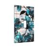 Turquoise Teal Blue Flower 1 Gang Light Switch Plate Decorative Single Toggle Wall Plate Cover Electrical Switchplate Faceplate for Bathroom Bedroom Room Decorate 5" x 3 Jumbo Size view 2