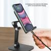 plplaaoo Cell Phone Stand, Portable Mini Anti Slip Foldable Adjustable Angle Height Desktop Phone Holder Tablet Holder Compatible for Cell Phone/Tablet (Black), Cell Phone Stand Portable Phone St view 3