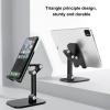 plplaaoo Cell Phone Stand, Portable Mini Anti Slip Foldable Adjustable Angle Height Desktop Phone Holder Tablet Holder Compatible for Cell Phone/Tablet (Black), Cell Phone Stand Portable Phone St view 4