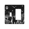 Mountain Starry Moon 2 Gang Single Toggle/Rocker Combination Light Switch Cover Decorative Wall Plate Electrical Faceplate for Home Country Dorm Decorate Large Size 4.5" x 4.5 view 1