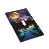 1-Gang Electrical Single Toggle Device Wallplate Purple Fantasy Full Moon Phase Starry Sky Lake Nature Moonlight Stars in Night Sky Tree Forest Mountain Light Switch Face Plate Decorative Outlet Cover view 3