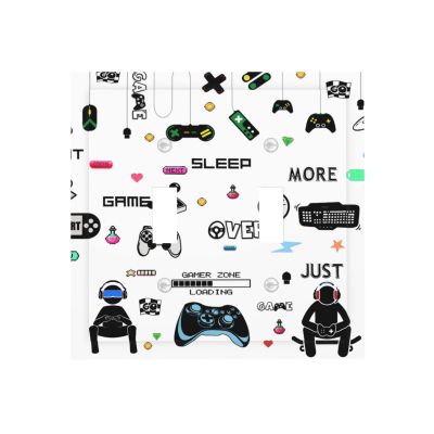 Funny Kids Game 2 Gang Double Toggle Light Switch Cover Decorative Wall Plate Electrical Faceplate for Bathroom Home Bedroom House Decor 5" x 4.9 Oversized