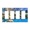 Sea Beach Seascape 4 Gang Quad Rocker Light Switch Cover Plate Decorative Electrical Faceplate for Bathroom Home Bedroom Decorate Jumbo Size Screwless 8.3" x 4.6 view 1