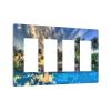 Sea Beach Seascape 4 Gang Quad Rocker Light Switch Cover Plate Decorative Electrical Faceplate for Bathroom Home Bedroom Decorate Jumbo Size Screwless 8.3" x 4.6 view 2