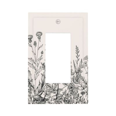 Herbs Plant Wild Flowers 1 Gang Rocker/Decorator Light Switch Cover Decorative Single GFCI/Decora Wall Plate Vintage Floral Nature for Bedroom Dorm Home Decor Country Rural Rustic Decoration