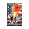 Basketball Sport American Flag 1 Gang Light Switch Plate Decorative Single Toggle Wall Plate Cover Electrical Switchplate Faceplate for Bathroom Bedroom Room Decorate 5" x 3 Jumbo Size view 1