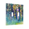 Green Blossom Wildflower 2 Gang Toggle Light Switch Cover Decorative Double Device Wall Plate Colored Flowered Spring Boho Floral Weeping Leaf Dual Electrical Faceplate 5" x 4.9 Oversized view 2