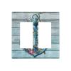 Nautical Anchor 2 Gang Double Rocker/Decora Light Switch Cover Decorative Outlet Wall Plate Electrical Faceplate Bathroom Home Bedroom Decor Screwless 4.7" x 4.6 view 1