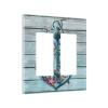 Nautical Anchor 2 Gang Double Rocker/Decora Light Switch Cover Decorative Outlet Wall Plate Electrical Faceplate Bathroom Home Bedroom Decor Screwless 4.7" x 4.6 view 2