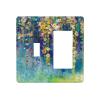 Green/Yellow Spring Garden Floral Green Wild Flower 2 Gang Single Toggle/Rocker Combination Light Switch Cover Blossom Border Decorative Combo Outlet Face Wall Plate Cover view 1