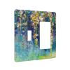Green/Yellow Spring Garden Floral Green Wild Flower 2 Gang Single Toggle/Rocker Combination Light Switch Cover Blossom Border Decorative Combo Outlet Face Wall Plate Cover view 2