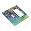 Green/Yellow Spring Garden Floral Green Wild Flower 2 Gang Single Toggle/Rocker Combination Light Switch Cover Blossom Border Decorative Combo Outlet Face Wall Plate Cover view 3