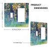 Green/Yellow Spring Garden Floral Green Wild Flower 2 Gang Single Toggle/Rocker Combination Light Switch Cover Blossom Border Decorative Combo Outlet Face Wall Plate Cover view 4