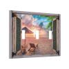 Tropical Summer Beach Sunset 3 Gang Triple Toggle Light Switch Wall Plate Cover Decirative Electrical Faceplate Switchplate for Bathroom Home Decorate 6.7" x 4.8 Large Jumbo Size view 2
