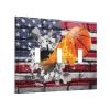 Basketball Sport American Flag 3 Gang Triple Toggle Light Switch Wall Plate Cover Decirative Electrical Faceplate Switchplate for Bathroom Home Decorate 6.7" x 4.8 Large Jumbo Size view 2