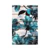 Turquoise Teal Blue Flower 1 Gang Light Switch Cover No Decive Blank Wall Plate Decorative Switchplate for Bathroom Home Bedroom Decorate 5" x 3 Oversize view 1