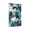 Turquoise Teal Blue Flower 1 Gang Light Switch Cover No Decive Blank Wall Plate Decorative Switchplate for Bathroom Home Bedroom Decorate 5" x 3 Oversize view 2