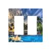Sea Beach Seascape 2 Gang Double Rocker/Decora Light Switch Cover Decorative Outlet Wall Plate Electrical Faceplate Bathroom Home Bedroom Decor Screwless 4.7" x 4.6 view 1